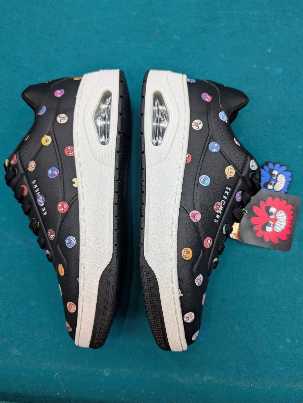 Skechers Womens Uno Court Vexx Multi Moji Black Lifestyle Sneakers Shoes 9.5 - Picture 4 of 11